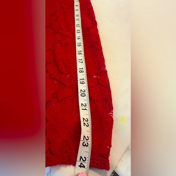 Brand: Rebecca B. Red lace dress, stretch size: 12 - Picture 6 of 11